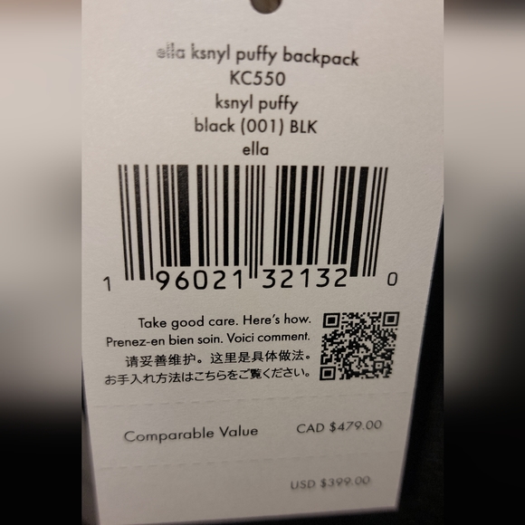 Kate Spade Ella Puffy Backpack in Black - Picture 7 of 8